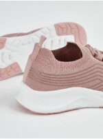 کتونی راحتی برند جورج انگلیس Pink Knitted Slip On Lace Up Trainers - Image 2