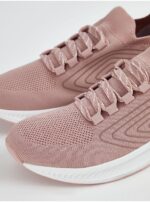 کتونی راحتی برند جورج انگلیس Pink Knitted Slip On Lace Up Trainers - Image 3
