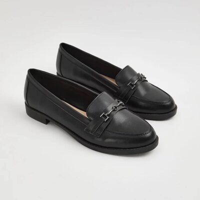 کفش جورج انگلیس Black Snaffle Chain Slim Loafers