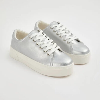 کتونی کژوال برند جورج انگلیس Silver Chunky Flatform Cupsole Trainers