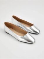 کفش مجلسی جورج انگلیس Wide Fit Silver Square Toe Ballet Shoes