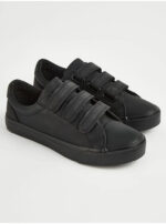 کتونی کژوال جورج انگلیسی Black Triple Strap School Shoes