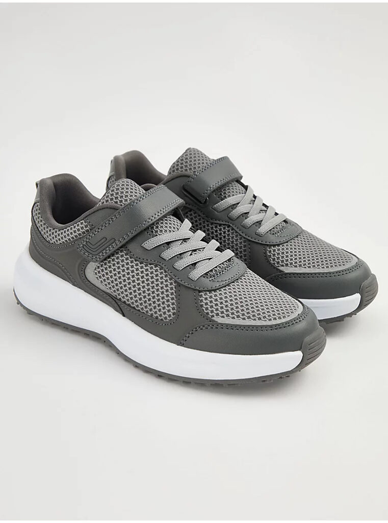 کتونی جورج انگلیسی Grey Mesh Single Strap Trainers