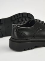 کتونی رسمی جورج انگلیسی Black Chunky Brogue School Shoes - Image 3
