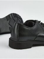 کتونی رسمی جورج انگلیسی Black Leather Chunky Derby School Shoes - Image 3