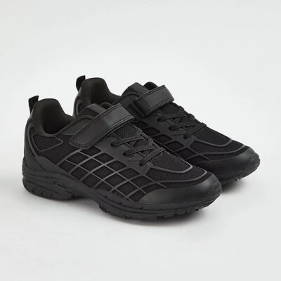 کتونی دخترانه جورج انگلیسی Black Grid Panelled School Shoes
