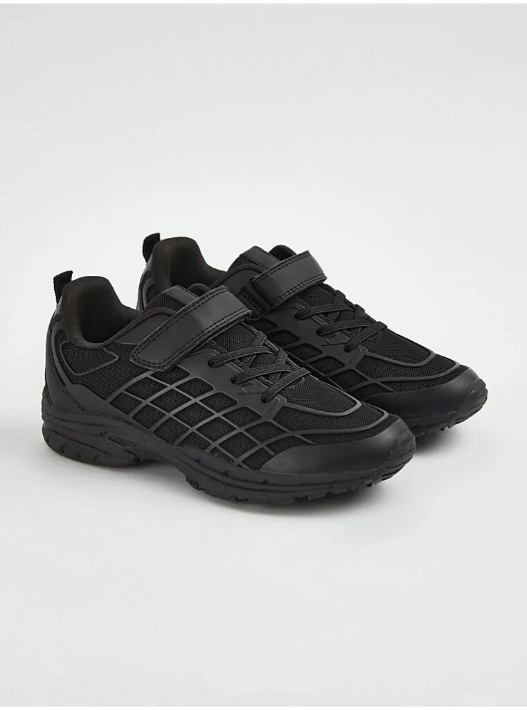 کتونی دخترانه جورج انگلیسی Black Grid Panelled School Shoes