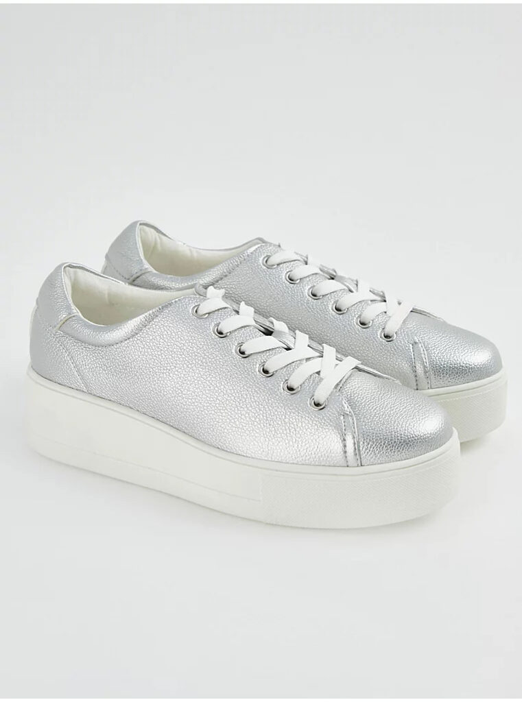 کتونی کژوال جورج انگلیسی Silver Chunky Cupsole Trainers