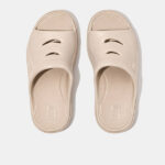 اسلیپر فیت فلاپ کرمی مدلF-Mode Leather Flatform Toe-Post Sandals - Image 4