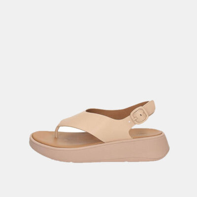 FitFlop Cream F-Mode Leather Cross-Strap Flatform Sandals