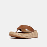 اسلیپر لا انگشتی فیت فلاپ قهوه ای مدلF-Mode Espadrille Leather - Image 2