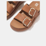 اسلیپر فیت فلاپ قهوه ای مدلGEN-FF Buckle Two-Bar Leather Slides - Image 4