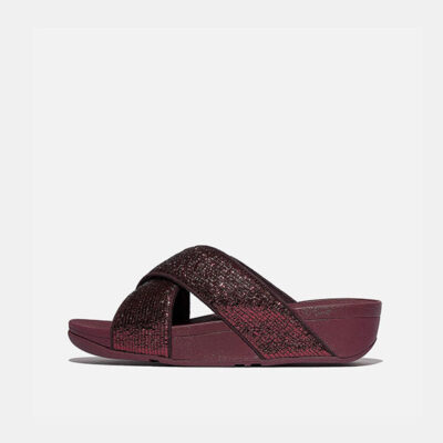lulu-crinkled-shimmer-cross-slides-maroon