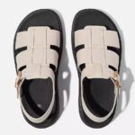 صندل فیت فلاپ کرمی مدلF-Mode Go Adjustable Back-Strap Sandals - Image 3