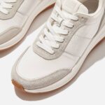 کتونی بنددارسفیدفیت فلاپ مدلLeather/Suede Sneakers - تصویر 3