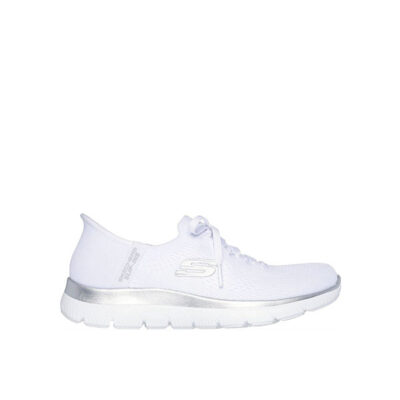 Skechers White "Summits - Night Chic" Sneakers (Faux-Lace)
