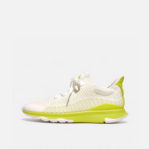 A4 کتونی بنددار زنانه فیت فلاپ FitFlop VITAMIN FFX Knit Sports Sneakers – Urban White / Lime Juice - تصویر 1
