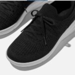 کتونی بنددار زنانه برند فیت فلاپ FitFlop Rally Tonal Knit Trainers – Black - تصویر 3