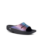 اسلیپر زنانه اوفوس OOFOS OOahh Luxe Slide Recovery Sandal – Midnight Purple Iridescent - Image 3