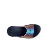 اسلیپر زنانه اوفوس OOFOS OOahh Luxe Slide Recovery Sandal – Midnight Purple Iridescent - Image 5