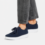 کتونی بنددار زنانه برند فیت فلاپ FitFlop RALLY E01 Multi-Knit Sneakers – Midnight Navy - تصویر 2
