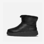 نیم بوت زنانه فیت فلاپ FitFlop GEN-FF Mini Shearling-Lined Leather Boots – Black