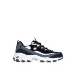 کتونی زنانه بنددار اسکچرز مشکی سفید Skechers D'Lites – Popular Vote 150241 bkwg