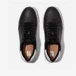 کتونی بنددار زنانه برند فیت فلاپ FitFlop F-Mode Leather Trainers – Black / White - تصویر 3