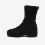 بوت زنانه فیت فلاپ FitFlop F-Mode Suede Flatform Ankle Boots – Black
