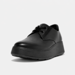 کتونی بنددار زنانه برند فیت فلاپ FitFlop F-MODE Leather Flatform Trainers – All Black - تصویر 2
