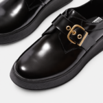 لوفر زنانه برند فیت فلاپ FitFlop F-LUMA Chunky-Snaffle Box-Leather Demi-Wedge Loafers – Black - تصویر 5